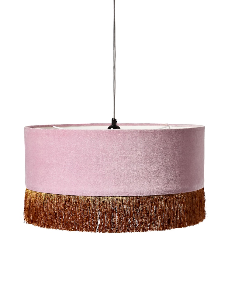 Oliver Bonas Purple Ero Velvet Tassel Pendant Shade - Image 4 of 4