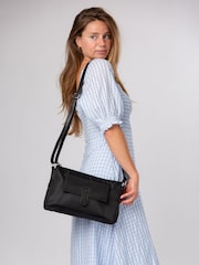 Pure Luxuries London Black 'Margaux'  Canvas & Leather Cross-Body Bag - Image 2 of 6
