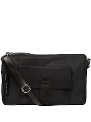Pure Luxuries London Black 'Margaux'  Canvas & Leather Cross-Body Bag - Image 3 of 6