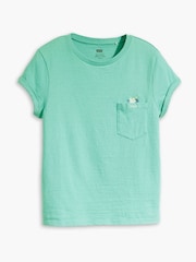Levi's® Hibiscus Peek Beryl Green DR Margot Pocket 100% Cotton T-Shirt - Image 5 of 6