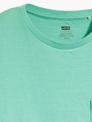 Levi's® Hibiscus Peek Beryl Green DR Margot Pocket 100% Cotton T-Shirt - Image 6 of 6