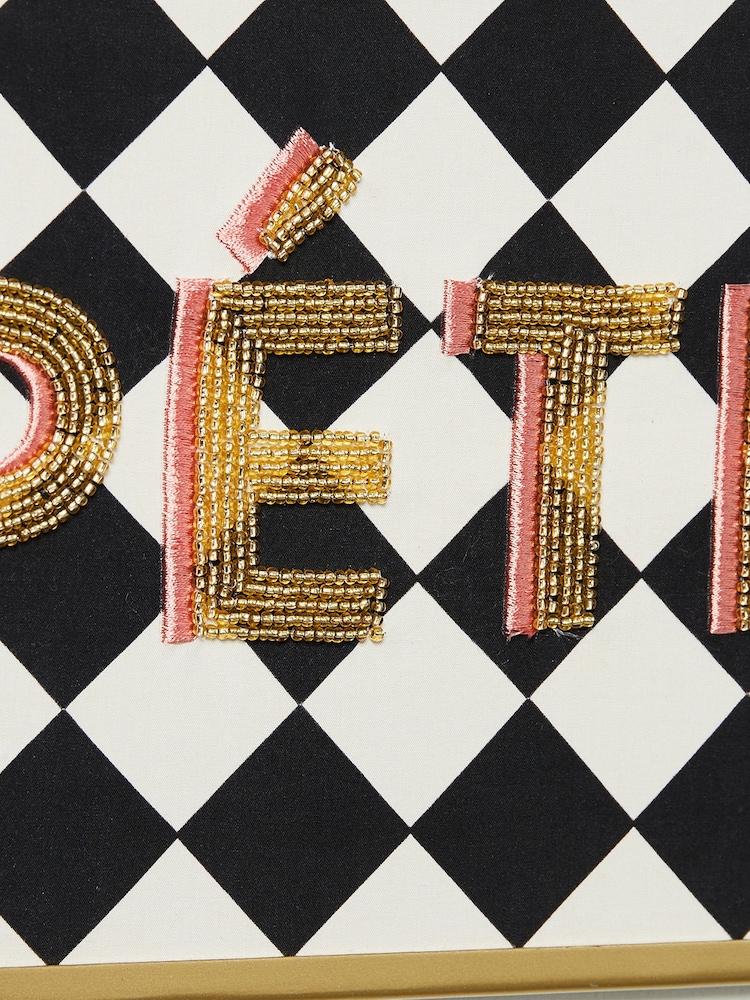 Oliver Bonas Gold Bon Appetite Beaded Framed Wall Art - Image 4 of 4