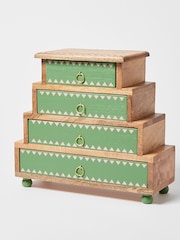 Oliver Bonas Green Hand Painted Wooden Storage Drawers - Image 1 of 4
