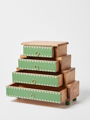 Oliver Bonas Green Hand Painted Wooden Storage Drawers - Image 2 of 4