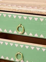 Oliver Bonas Green Hand Painted Wooden Storage Drawers - Image 4 of 4