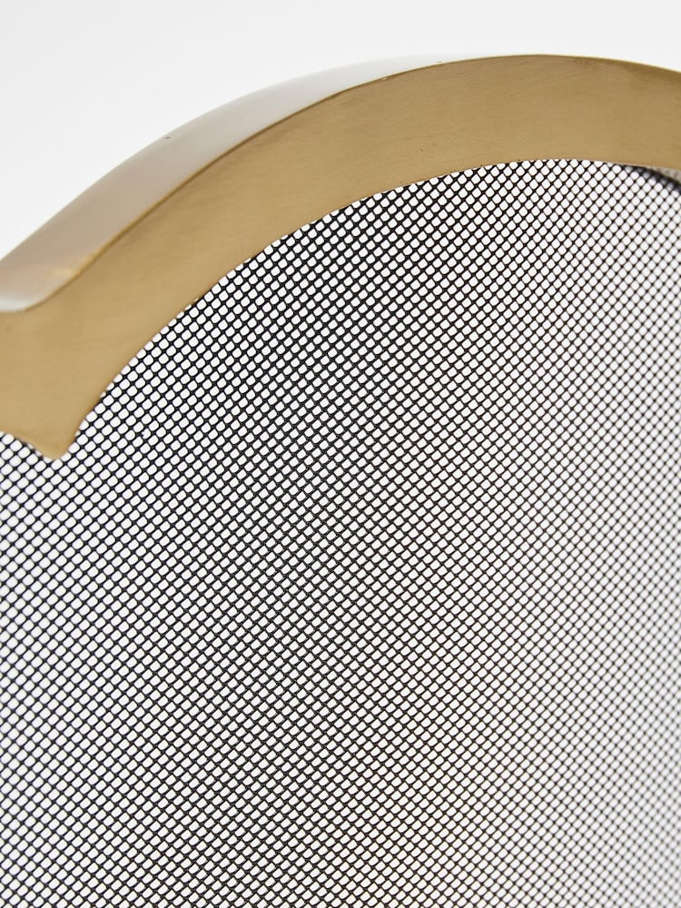 Oliver Bonas Gold Metal Oba Fire Screen - Image 2 of 3 Oliver Bonas Gold Metal Oba Fire Screen - Image 2 of 3