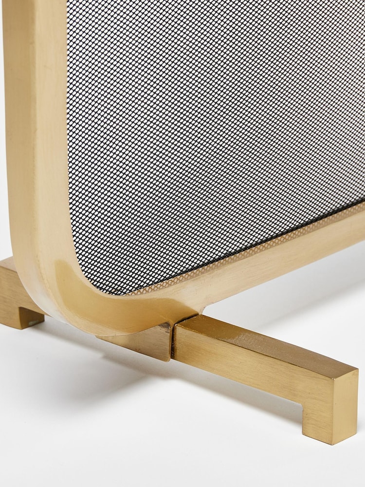 Oliver Bonas Gold Metal Oba Fire Screen - Image 3 of 3 Oliver Bonas Gold Metal Oba Fire Screen - Image 3 of 3