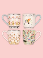 Cath Kidston Set of 4 Cream Breakfast Mugs - Image 1 of 4