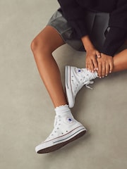 أبيض - حذاء رياضي بقبة مرتفعة Chuck Taylor All Star من Converse - صورة 1 من 12