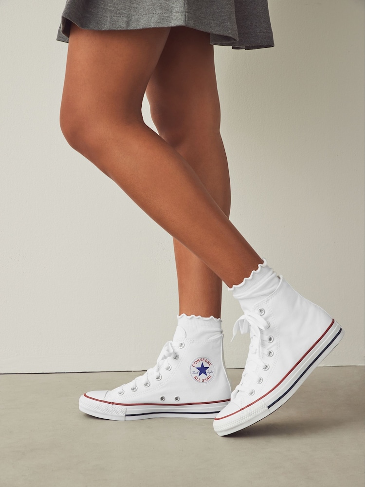أبيض - حذاء رياضي بقبة مرتفعة Chuck Taylor All Star من Converse - صورة 2 من 12
