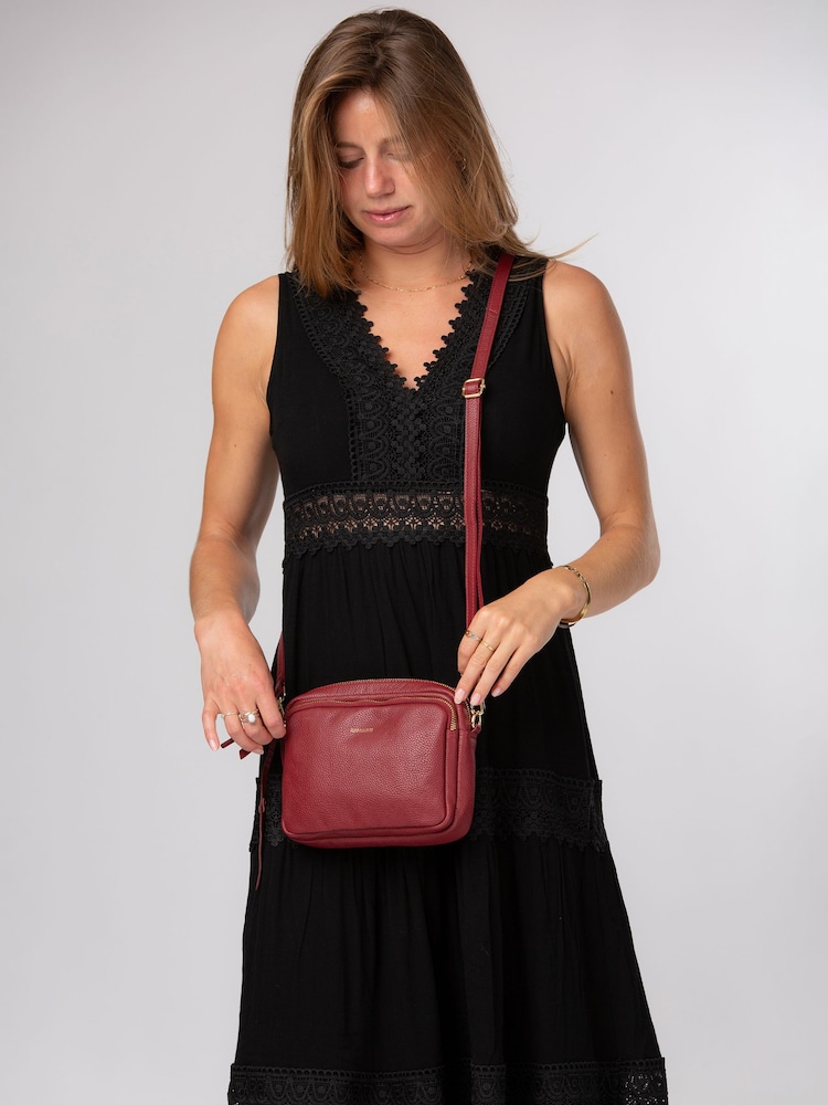 Rojo - Bolso bandolera de piel 'Remi' de Pure Luxuries London - Imagen 1 de 6