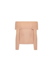 Ro&Zo Knit Bardot Brown Top - Image 5 of 6