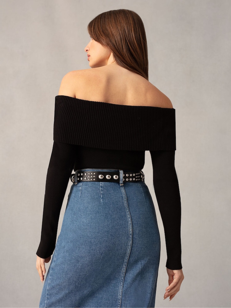 Ro&Zo Knit Bardot Top - Image 2 of 6 Ro&Zo Knit Bardot Top - Image 2 of 6