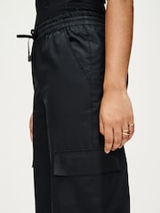 Black Wide Leg Cargo Trousers - Image 5 of 7