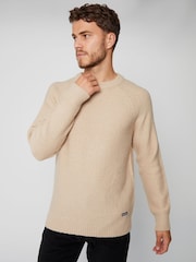Threadbare Natural Crew Neck Raglan Sleeve Knitted Jumper - Image 1 of 5