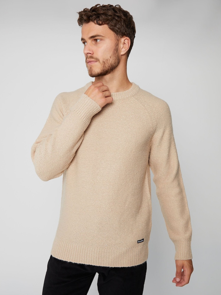 Threadbare Natural Crew Neck Raglan Sleeve Knitted Jumper - Image 1 of 5 Threadbare Natural Crew Neck Raglan Sleeve Knitted Jumper - Image 1 of 5