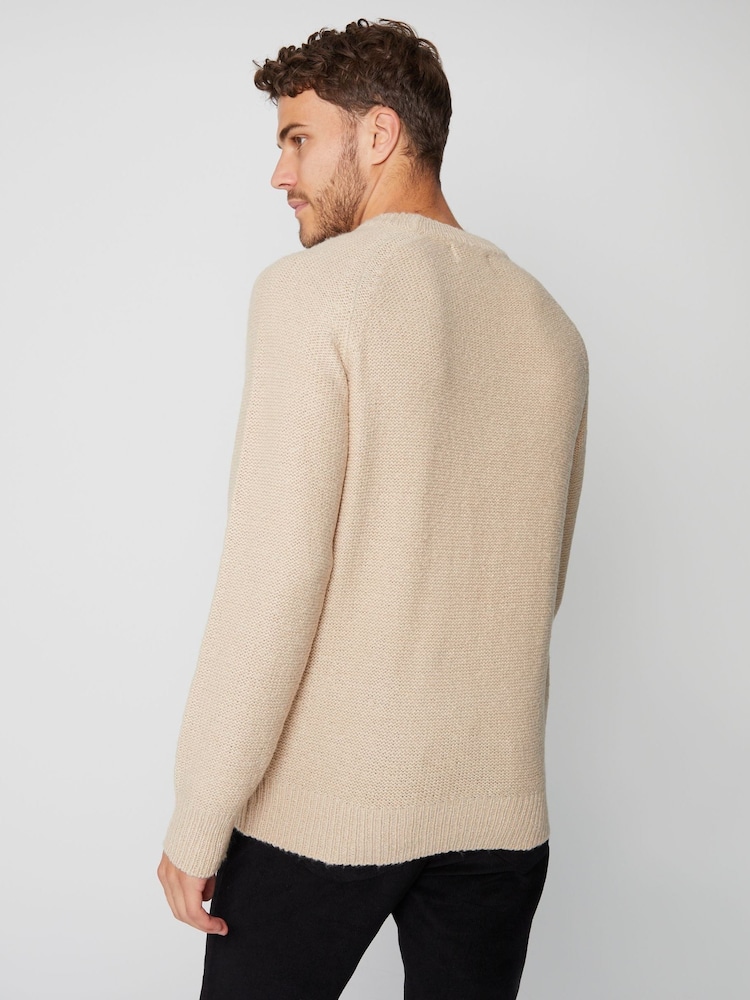 Threadbare Natural Crew Neck Raglan Sleeve Knitted Jumper - Image 2 of 5