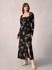 Ro&Zo Mini Rose Printed Square Neck Midi Dress - Image 2 of 8