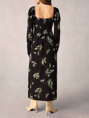 Ro&Zo Mini Rose Printed Square Neck Midi Dress - Image 7 of 8