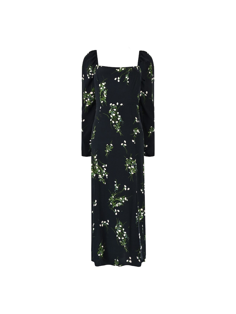 Ro&Zo Mini Rose Printed Square Neck Midi Dress - Image 8 of 8