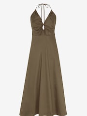 Mint Velvet Khaki Green Cutout Maxi Dress - Image 7 of 8