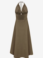 Mint Velvet Khaki Green Cutout Maxi Dress - Image 8 of 8