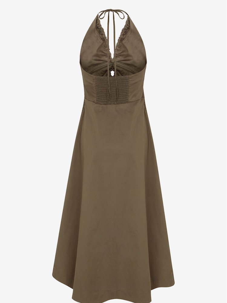 Mint Velvet Khaki Green Cutout Maxi Dress - Image 8 of 8