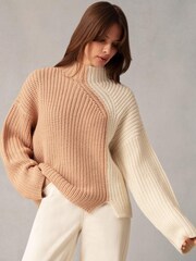 Ro&Zo Cream Two Tone Jumper - Image 1 of 8