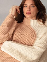 Ro&Zo Cream Two Tone Jumper - Image 5 of 8