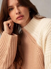 Ro&Zo Cream Two Tone Jumper - Image 6 of 8