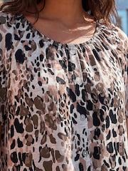 Roman Natural Marl Print Bardot Top - Image 4 of 4