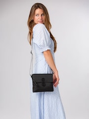 Pure Luxuries London Black 'Alizee' Canvas & Leather Cross-Body Bag - Image 2 of 6