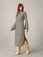 Ro&Zo Rib Flute Sleeve Dress - Image 1 of 5