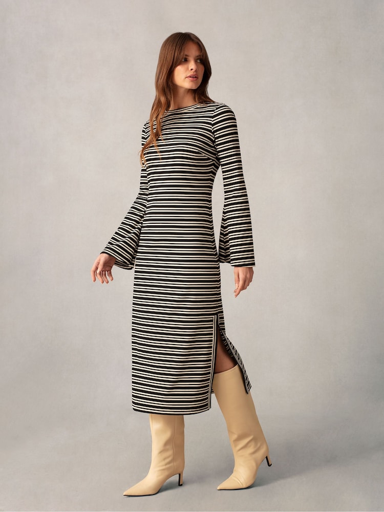 Ro&Zo Rib Flute Sleeve Dress - Image 1 of 5