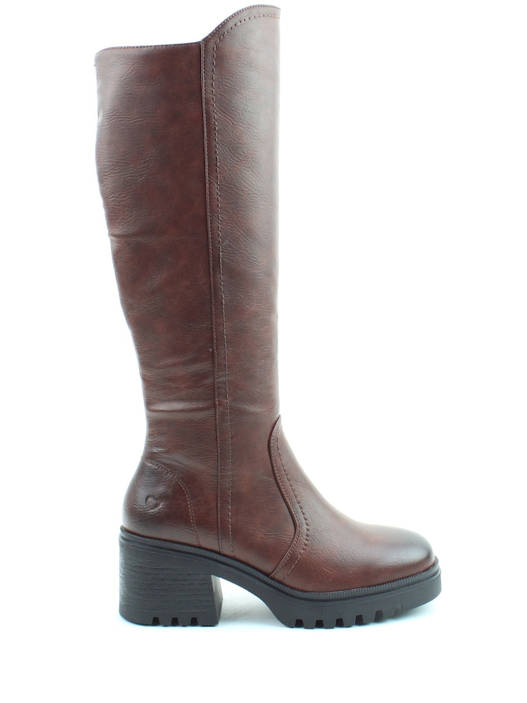 Heavenly Feet Ladies Vegan Friendly Tall Brown Boots - Image 1 of 4