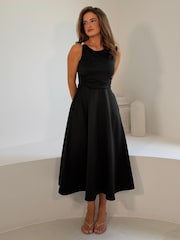Girl In Mind Black Annalise Trim Midi Dress - Image 3 of 5