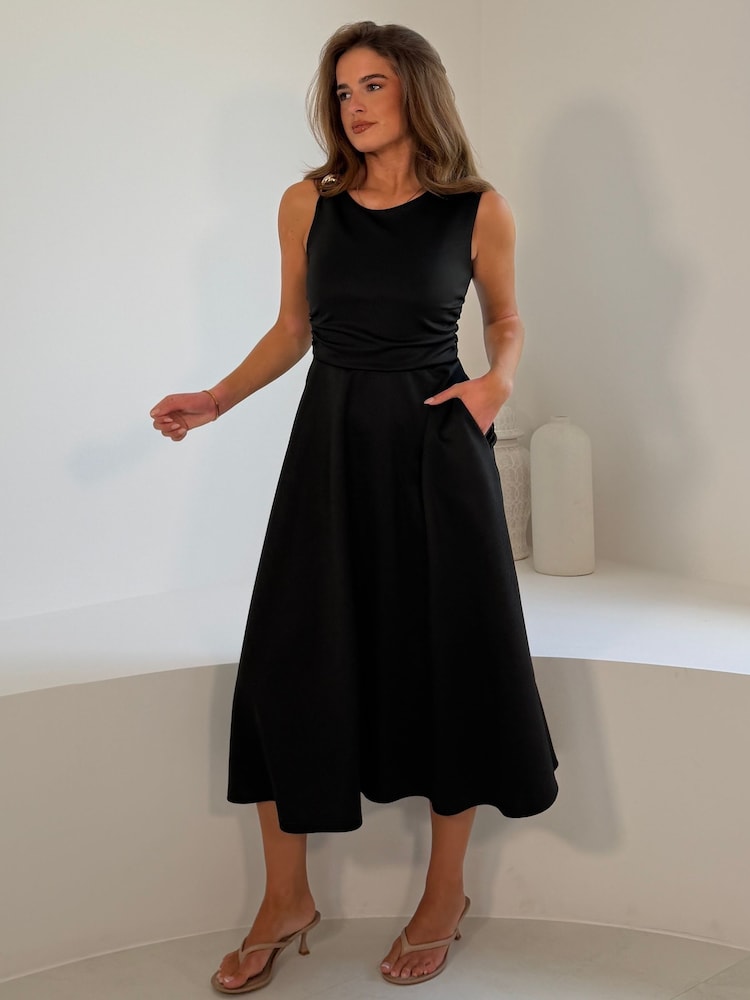 Girl In Mind Black Annalise Trim Midi Dress - Image 5 of 5 Girl In Mind Black Annalise Trim Midi Dress - Image 5 of 5