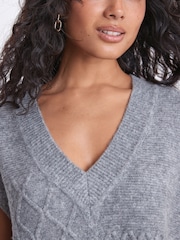 Grey V-Neck Cable Tank - Image 5 of 7