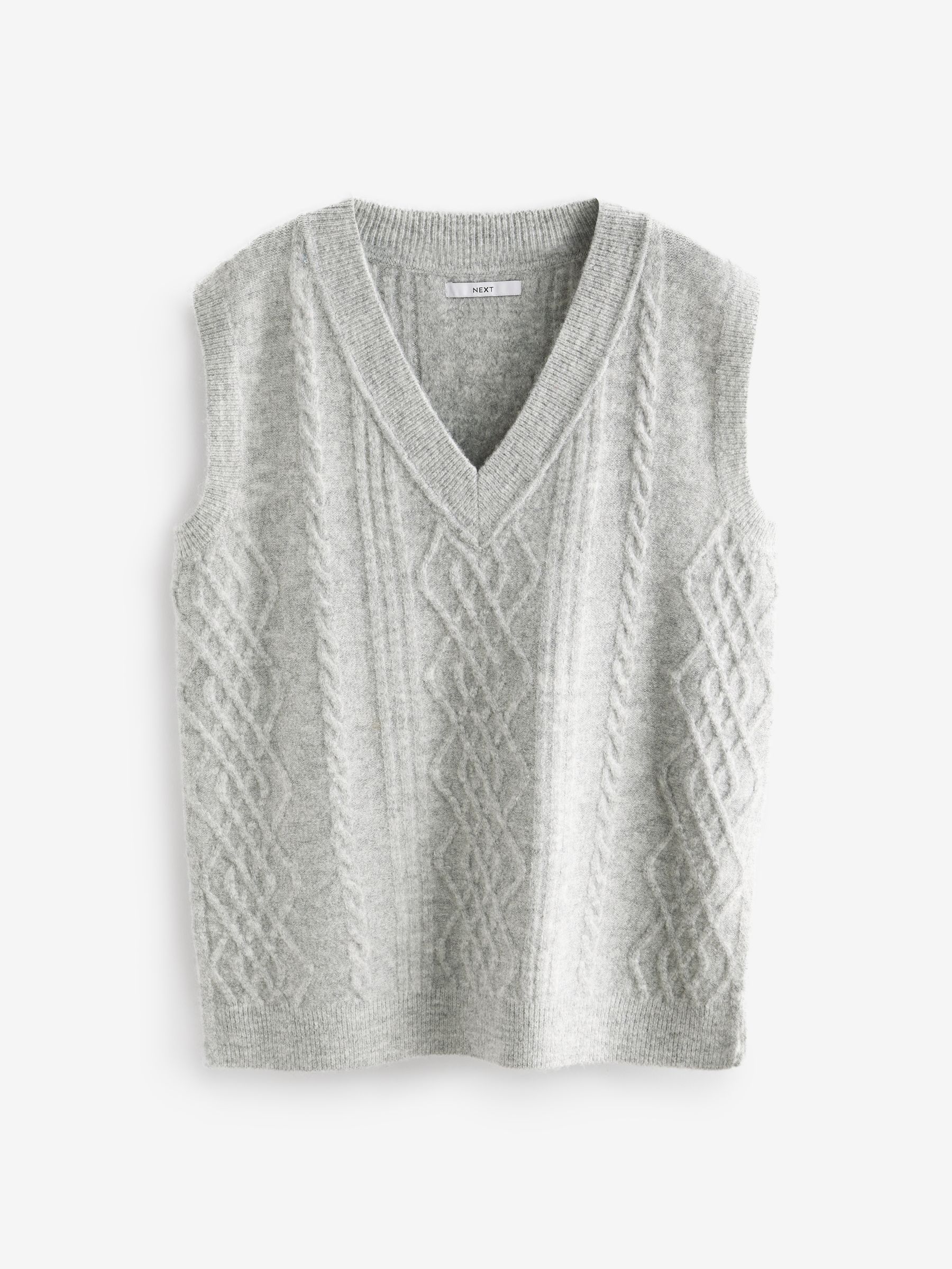 Cable Knit Tank Top Grey