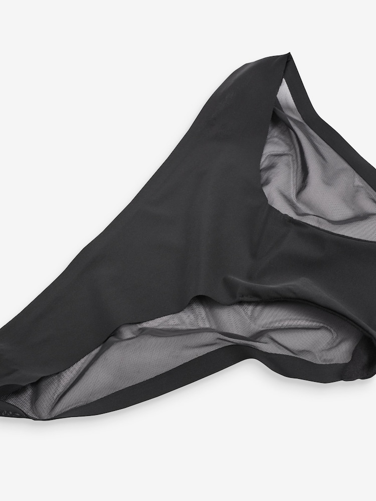 Black Brazilian Bonded Mesh No VPL Knickers - Image 6 of 6