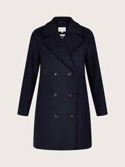 Monsoon Blue Madi Short Double Breasted Coat - Image 5 of 5