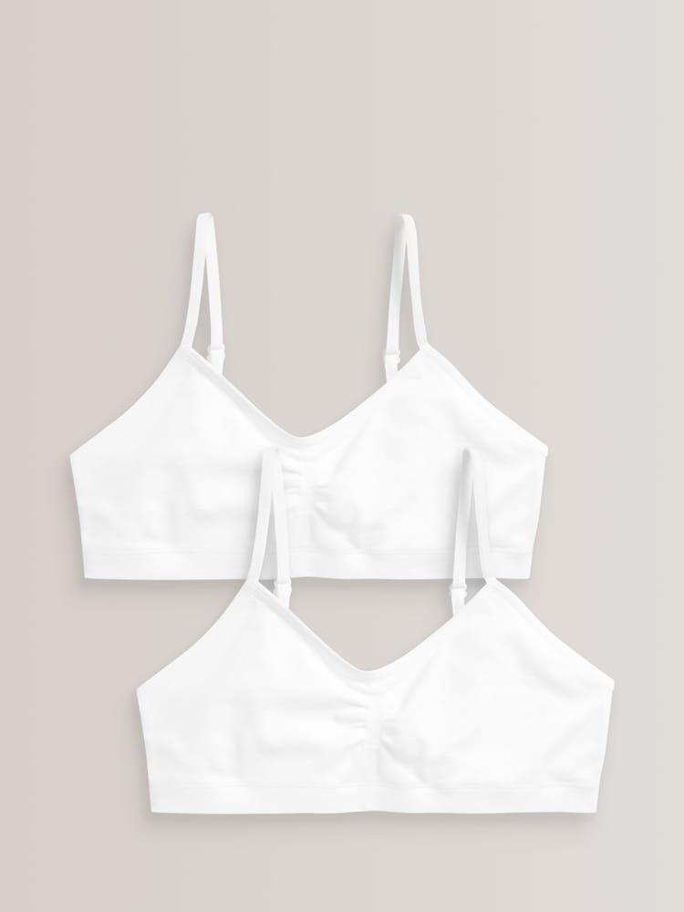 White 2 Pack Seam Free Crop Tops (7-16yrs) - Image 1 of 3