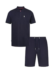 Luke 1977 Blue New Mead Polo Shirt and Shorts Set - Image 3 of 6