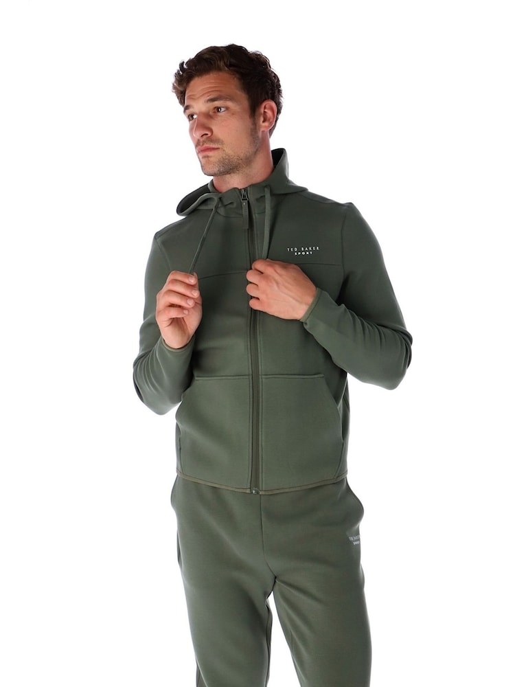 Ted Baker Sport Green Michael Essentials Zip Hoodie - Image 1 of 3 Ted Baker Sport Green Michael Essentials Zip Hoodie - Image 1 of 3