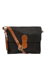 Pure Luxuries London Black/Brown 'Alizee' Canvas & Leather Cross-Body Bag - Image 3 of 6