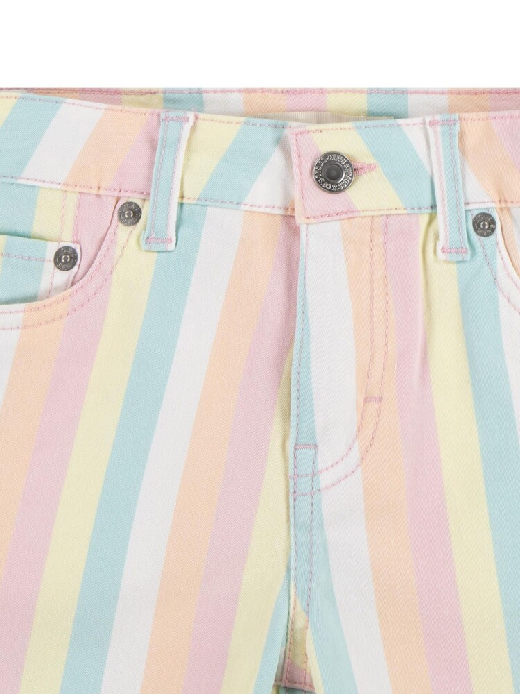 Levi's® Pink Rainbow Stripe Denim Shorts - Image 3 of 5