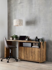 Dark Natural Bronx Oak Effect Swivel Desk - Image 1 of 11