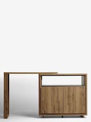Dark Natural Bronx Oak Effect Swivel Desk - Image 10 of 11