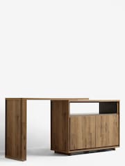 Dark Natural Bronx Oak Effect Swivel Desk - Image 11 of 11
