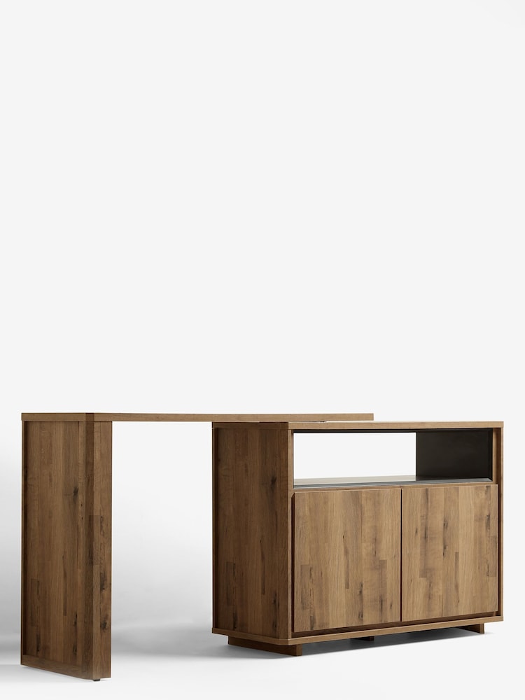 Dark Natural Bronx Oak Effect Swivel Desk - Image 11 of 11